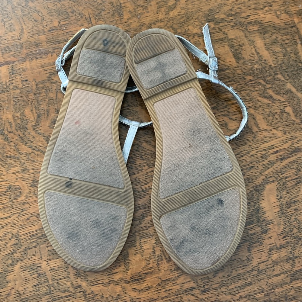 Silver Rhinestone Sandals - Picture 2 of 5